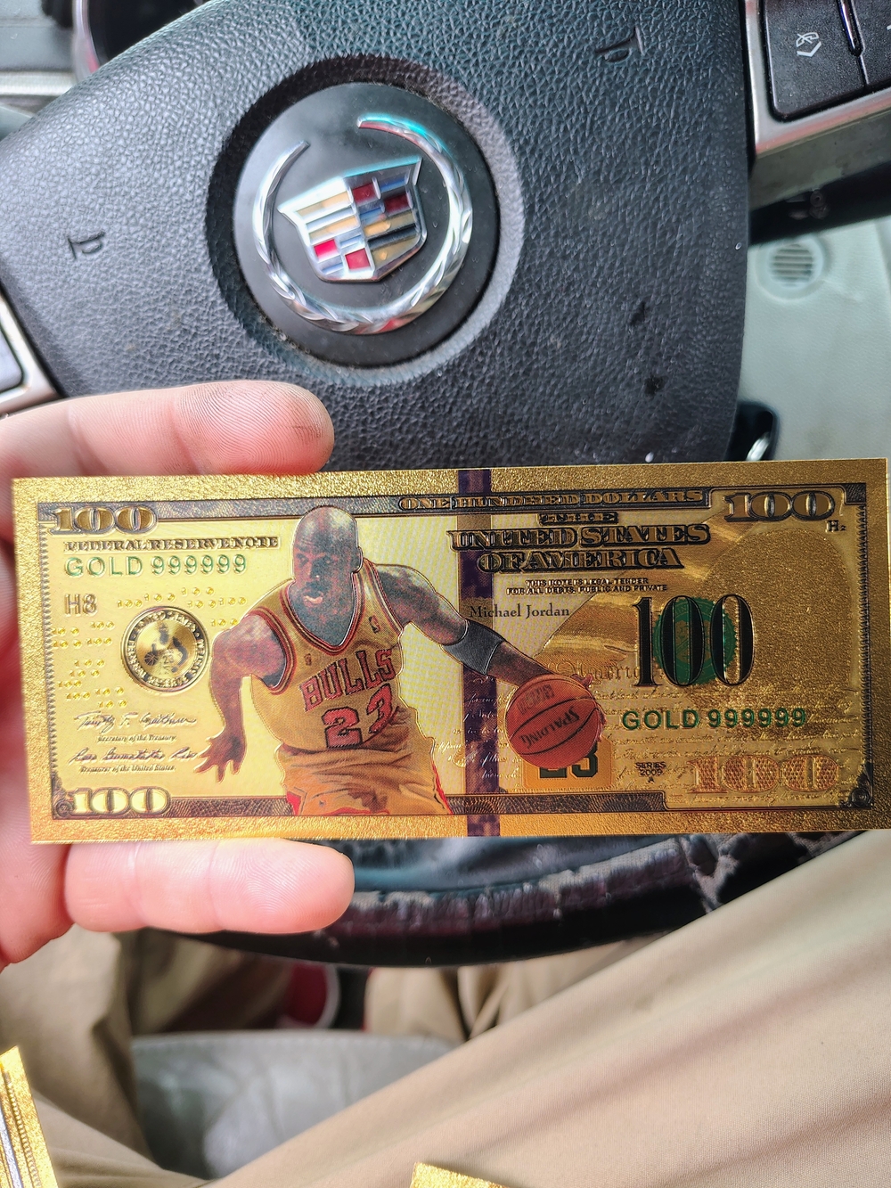 Gold Basketball Collectible Novelty Bill - Gold Color Micheal Jordan